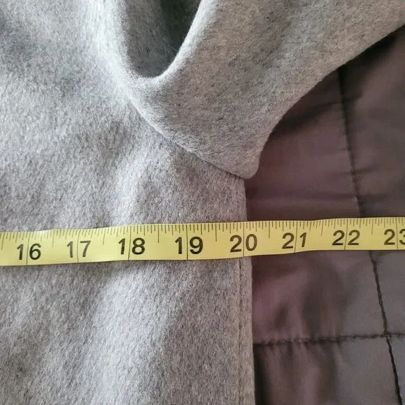 Helene Berman Womens Longline Over Coat Size 14 Gray Wool Blend Pockets Nwt - Picture 6 of 7